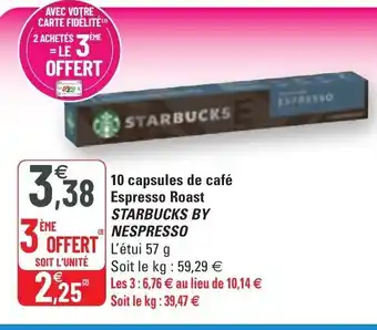G20 10 Capsules De Café Espresso Roast offre