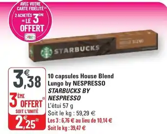 G20 10 Capsules House Blend Lungo By Nespresso offre