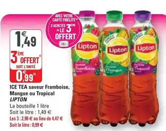 G20 Ice Tea Saveur Framboise, Mangue Ou Tropical offre