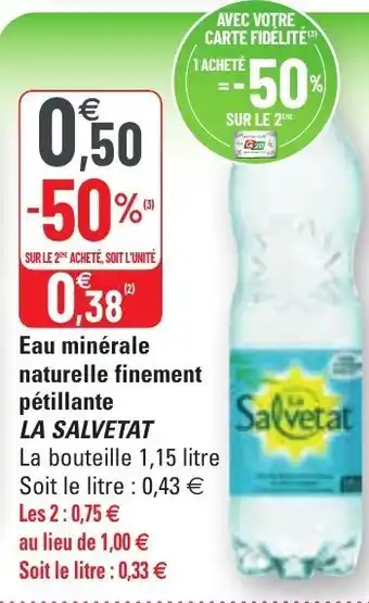 G20 Eau Minérale Naturelle Finement Pétillante offre