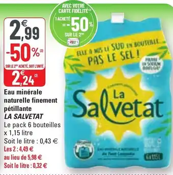 Eau Minérale Naturelle Finement Pétillante La Salvetat
