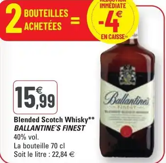 G20 Blended Scotch Whisky Ballantines's Finest offre
