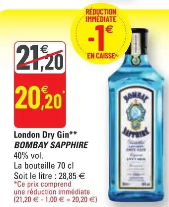 G20 London Dry Gin Bombay Sapphire offre