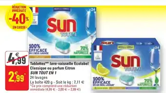 G20 Tablettes Lave-Vaisselle Ecolabel offre