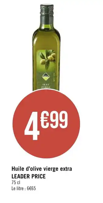 Casino Supermarchés Huile d'olive vierge extra LEADER PRICE offre