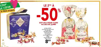 Stokomani Révillon le ballotin chocolat noir 70% ou lait ou sachet de papillotes offre