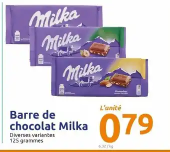 Action Barre de chocolat Milka offre