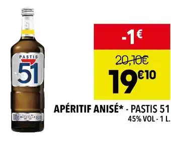 Supeco Pastis 51 apéritif anisé offre