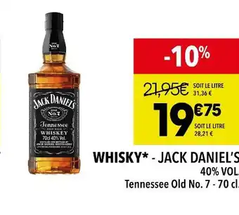 Supeco Jack daniel’s whisky offre