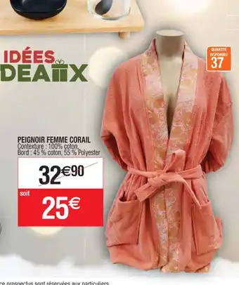 Promo PEIGNOIR FEMME CORAIL chez Cora