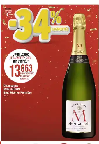 Champagne MONTAUDON Brut Réserve Première 75 cl