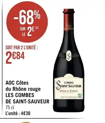 Casino Supermarchés AOC Côtes du Rhône rouge LES COMBES offre
