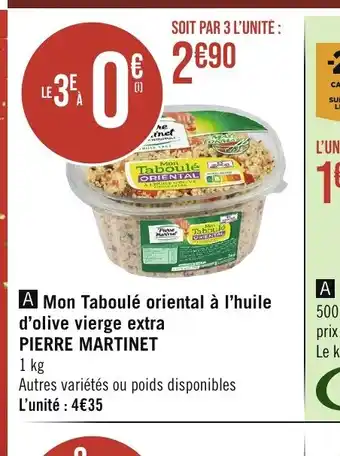 Casino Supermarchés A Mon Taboulé oriental à l'huile d'olive vierge extra offre