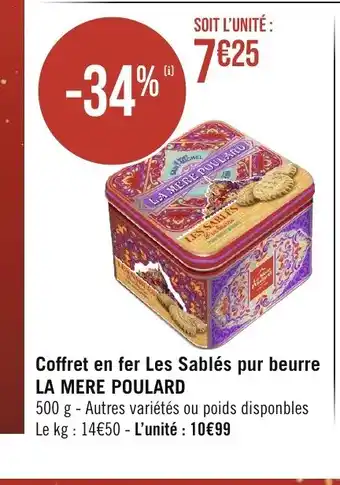 Casino Supermarchés Coffret en fer Les Sablés pur beurre LA MERE POULARD offre