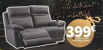 Conforama CANAPÉ 2 PLACES 2 RELAX ÉLECTRIQUES offre