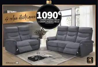 Conforama CANAPÉ 3 PLACES 2 RELAX + CANAPÉ 2 PLACES 2 RELAX offre