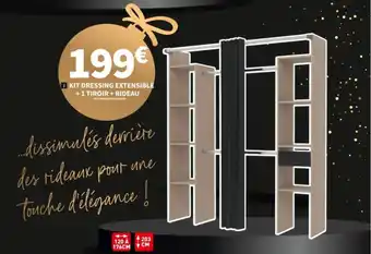 Conforama KIT DRESSING EXTENSIBLE +1 TIROIR + RIDEAU offre