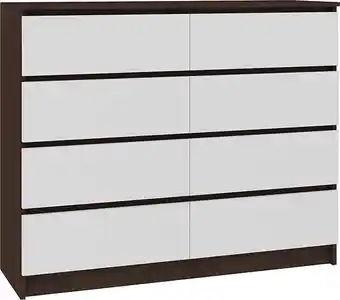 Cupid - commode contemporaine chambre salon bureau 8 tiroirs - 120x99x40 cm - meuble de rangement multi-fonctionnel - wenge/b