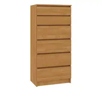 Bricomarché Skandi - commode contemporaine chambre + salon + bureau 130x60x40 cm - 6 tiroirs - meuble design moderne - chiffonier - aulne offre