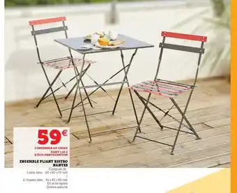 Super U Ensemble Pliant Bistro nantes offre