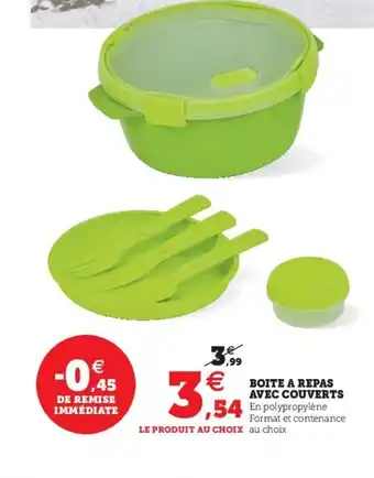 Super U Boite a Repas Avec Couverts offre