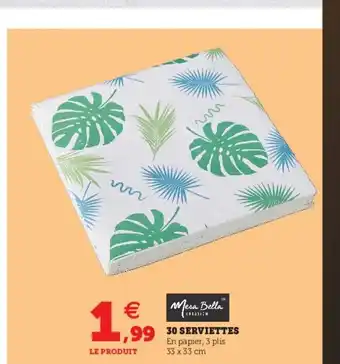 Super U 30 Serviettes offre