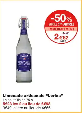 Monoprix Lorina limonade artisanale offre