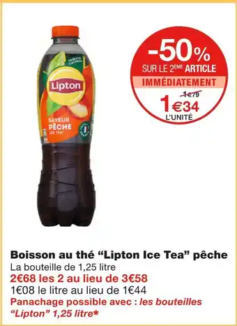 Lipton ice tea boisson au thĂ© pĂȘche