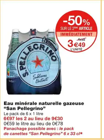 Monoprix San pellegrino eau minérale naturelle gazeuse offre