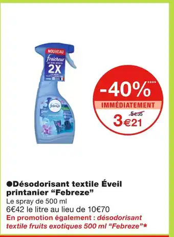Monoprix Febreze désodorisant textile éveil printanier offre