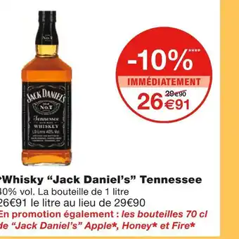 Monoprix Jack daniel’s whisky tennessee offre