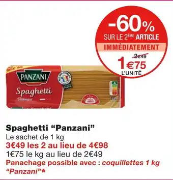 Monoprix Panzani spaghetti offre