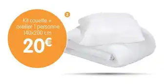 Kit couette + oreiller 1 personne
