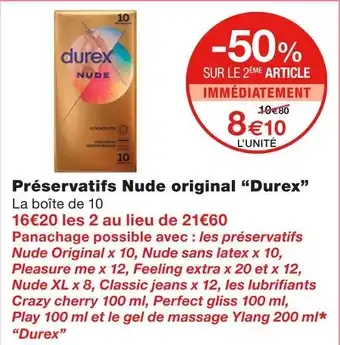 Monoprix Durex préservatifs nude original offre