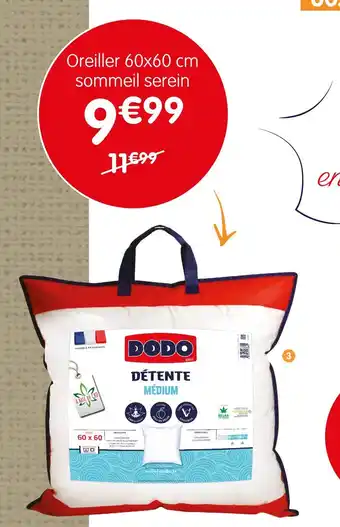 b&m Dodo oreiller sommeil serein offre