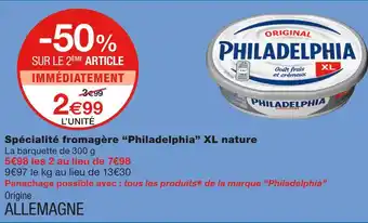 Monoprix Philadelphia spécialité fromagère xl nature offre