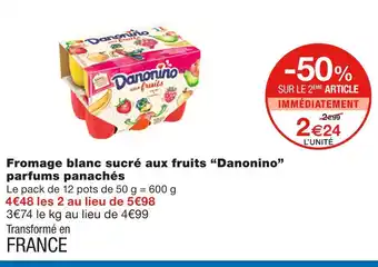 Monoprix Danonino fromage blanc sucré aux fruits parfums panachés offre