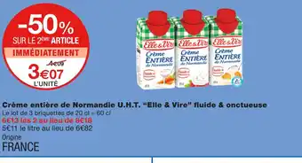 Elle & vire crème entière de normandie u.h.t. fluide & onctueuse