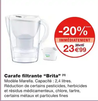 Monoprix Brita carafe filtrante offre