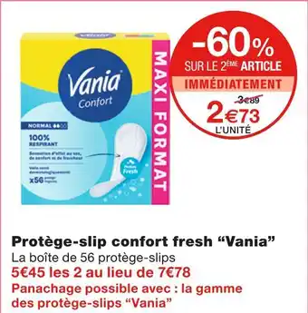 Monoprix Vania protège-slip confort fresh offre