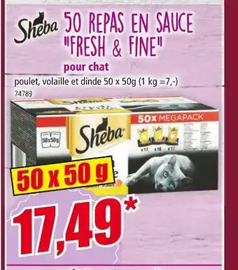 Norma Sheba 50 repas en sauce ”fresh & fine” pour chat offre