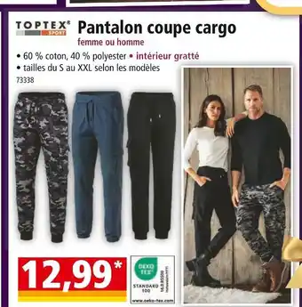 Norma Toptex pantalon coupe cargo femme ou homme offre