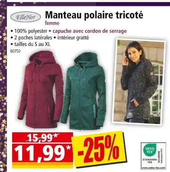 Norma Ellenor manteau polaire tricoté offre