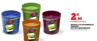 Super U Bougie à la citronnelle Ushuaïa Pot eco Responsable offre