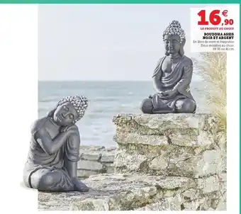 Super U Bouddha Assis Noir Et Argent offre