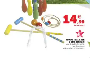 Super U Jeu de Plein Air 3 en 1 En bois offre