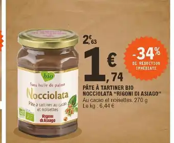 E.Leclerc Pâte à Tartiner Bio nocciolata Rigoni Di Asiago offre