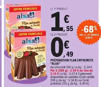 E.Leclerc Préparation Flan Entremets Alsa offre