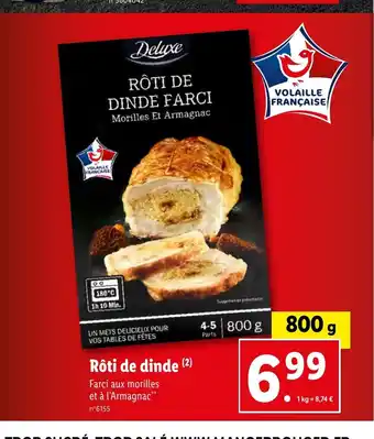 Lidl Rôti de dinde (2) offre
