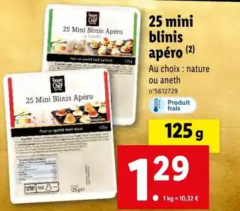 Lidl 25 mini blinis apéro (2) offre